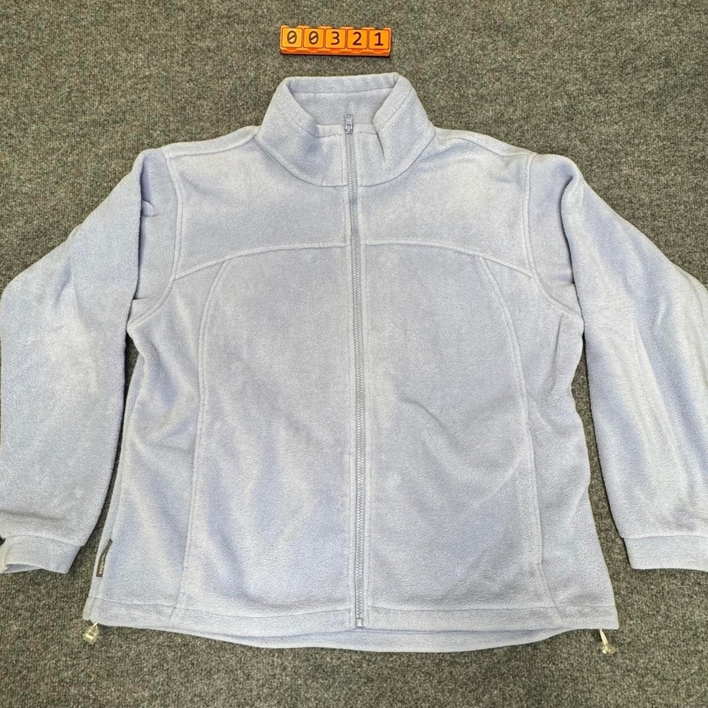 Columbia Sportswear Women's Light Blue Fleece Jacket Size 1X. Minor stains.
